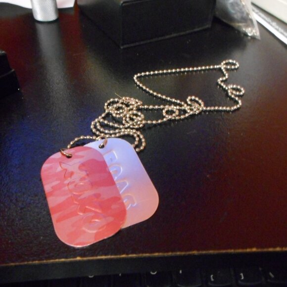 DOG TAGS NECKLACE WITH LONG BALL CHAIN - Picture 2 of 6